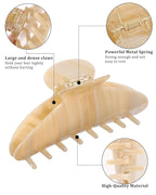 HAIMEIKANG Large Acetate 4 Inch Hair Claw Clip for Women - French Style Hair Claws for Thick Hair with Non-Slip Teeth, Hair Accessories for Updos, Buns & Ponytails
