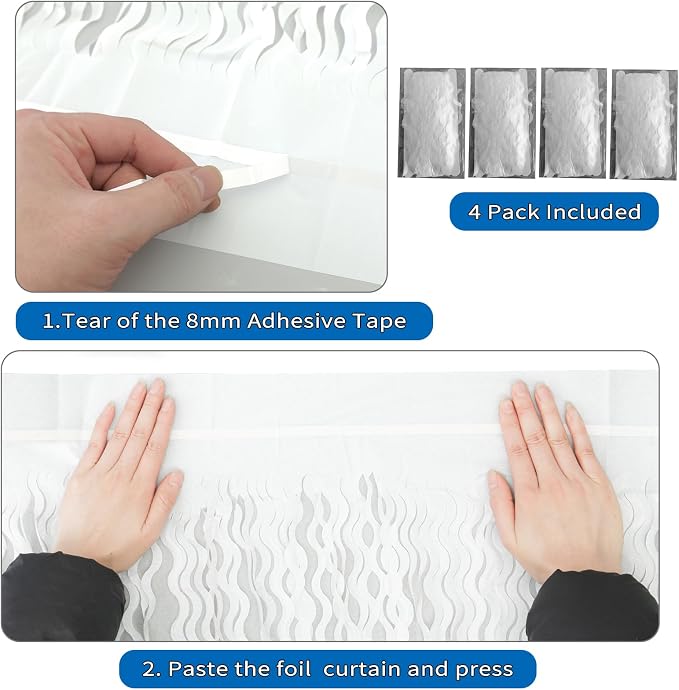 4 Pack White Door Streamers Foil Backdrop - Image 5