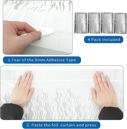 4 Pack White Door Streamers Foil Backdrop - Image 5