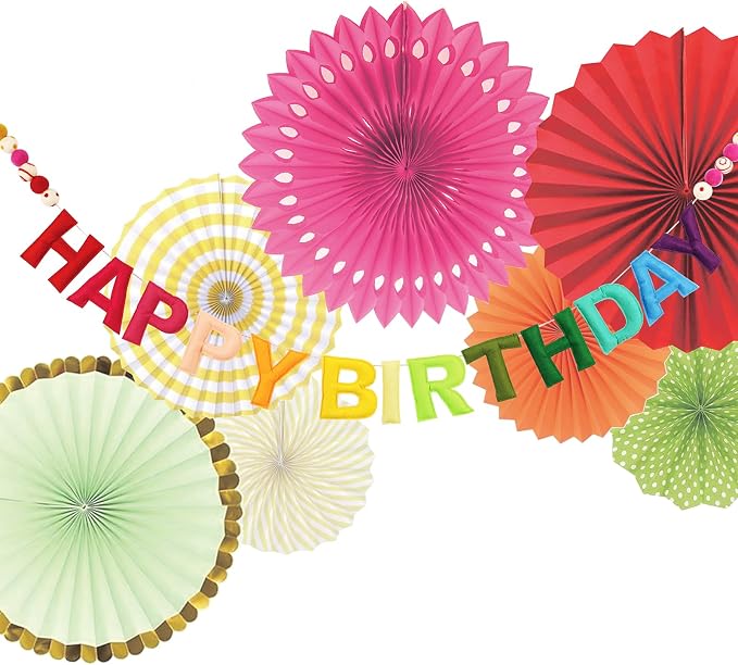 Pre-Strung 3D Felt Happy Birthday Banner, Rainbow Birthday Decoration | Reusable - Image 7
