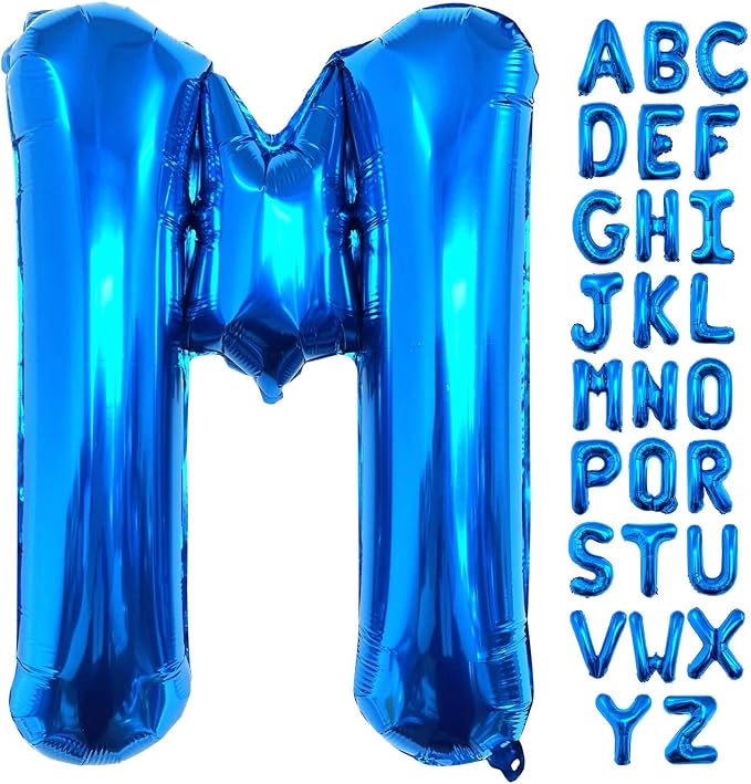 Lovoir 40 Inch Large Blue Letter M Balloons Big Size Jumbo Mylar Foil Helium by Lovoir
