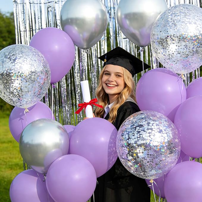 110pcs Pastel Purple Balloon 12 Inch, Pastel Purple Latex Balloons - Image 5