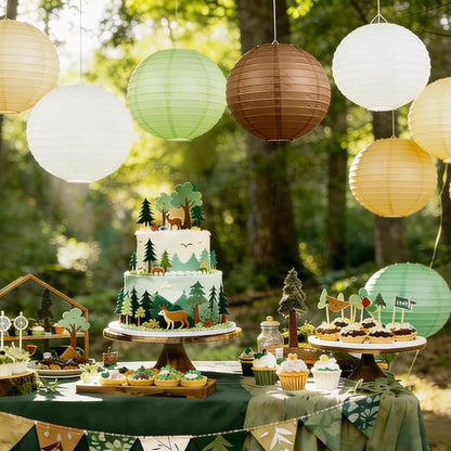 Earth-Tone Paper Lanterns Set - Image 6