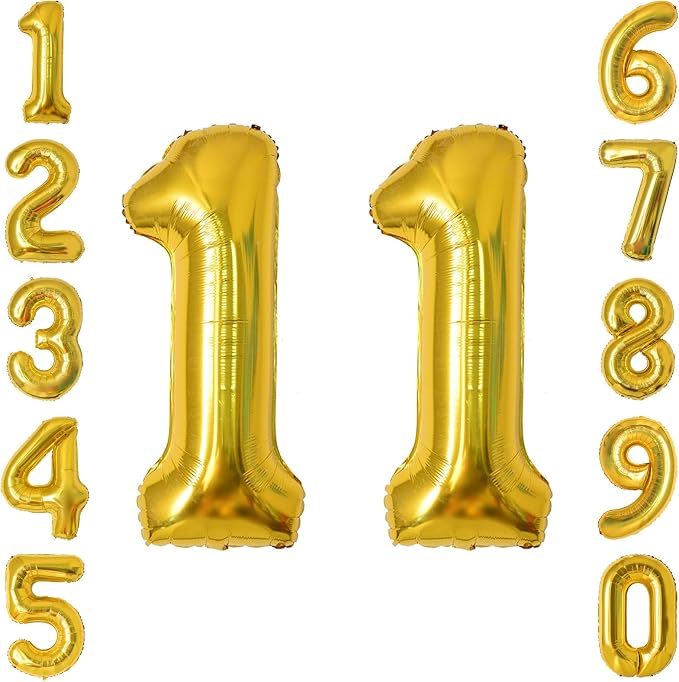 Gold Number 11 Balloon 40 Inch, Shiny Foil Decor by Unknown