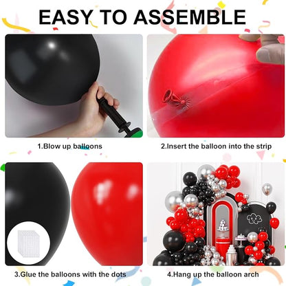 Red and Black Balloons Arch Kit - Image 3