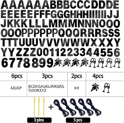 129Pcs Glitter Customizable Banner Kit DIY Custom Letter DIY Happy Birthday - Image 2