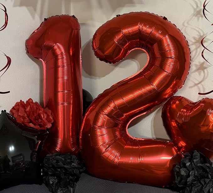 40 inch Number Balloon 0-9 Red Large Number 3 Balloons, Digital Balloons - Image 3