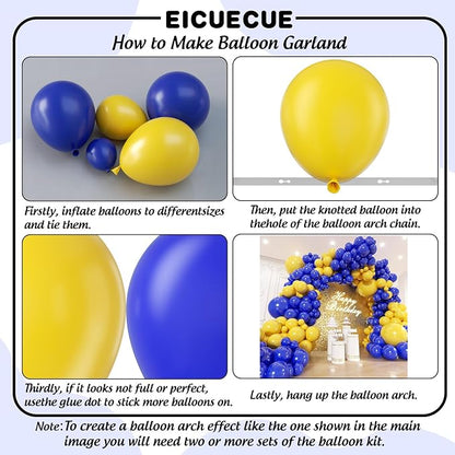 Blue and Yellow Balloons Garland Arch Kit 154Pcs - Image 3