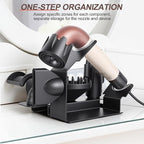 Affogato Hair Dryer Holder Stand Compatible with Dyson Supersonic, Magnetic 4 Holes Countertop Hair Dryer Organizer, Steel Storage Rack for Attachments Diffuser/Nozzles