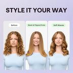 Wavytalk Hair Straightener Brush, Sleek Sweep Ionic Straightening Brush, Anti-Scald Ceramic Straightener Comb with LED Display for Super Smooth Hair, Dual Voltage, Rose Gold.