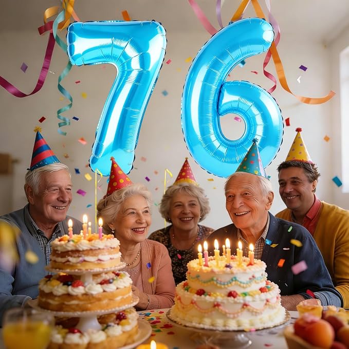40 Inch Number 76 Balloons for 76th Birthday Party Decorations, 0-100 Jewelry - Image 2
