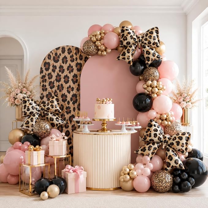 Cheetah Print Bow Balloons 3pcs, Cheetah Leopard Print Birthday Party - Image 6