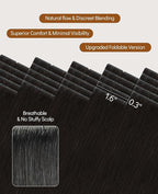 VINBAO Injected Tape in Hair Extensions Pro Invisi Edge Tape in Extensions Human Hair 55g 20in 20pcs Darkest Brown Seamless Injection Tape ins Hand-Tied 20inch #2