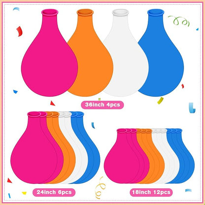 Gejoy 24 Pcs Pool Giant Balloons 36/24/18 Inch Jumbo Large Big Latex Balloons - Image 3