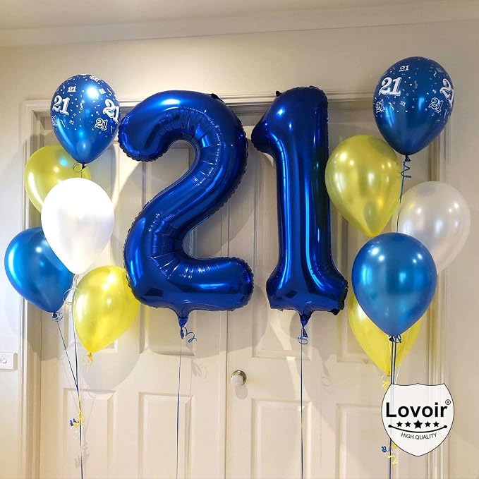 Navy Blue 22 Number Balloons, 40 Inch Giant Number 22 Balloons Foil Mylar - Image 5