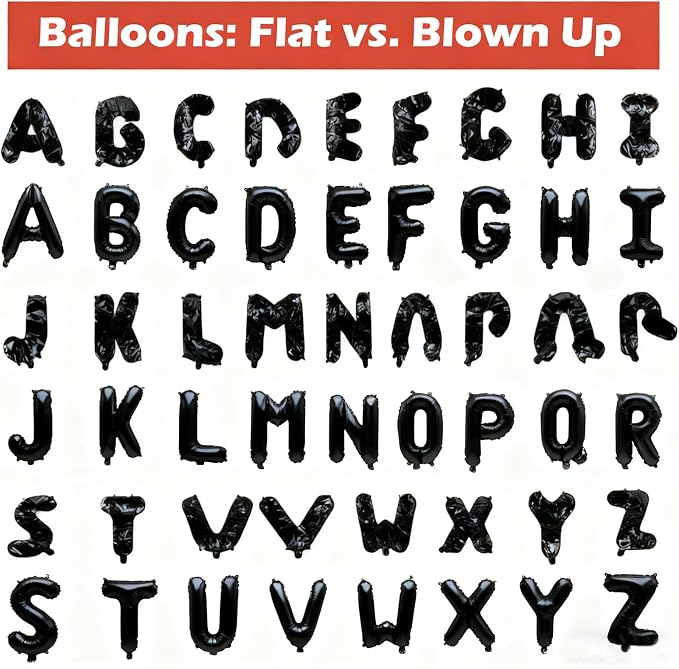 62 Pcs Black Letter Balloons, Custom 2 Set A-Z Set - Image 4