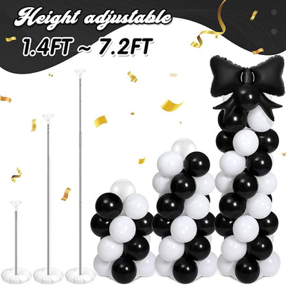 2 Sets Christmas Decor Bow Theme Balloon Column Stand Kit Decorations Bow - Image 6