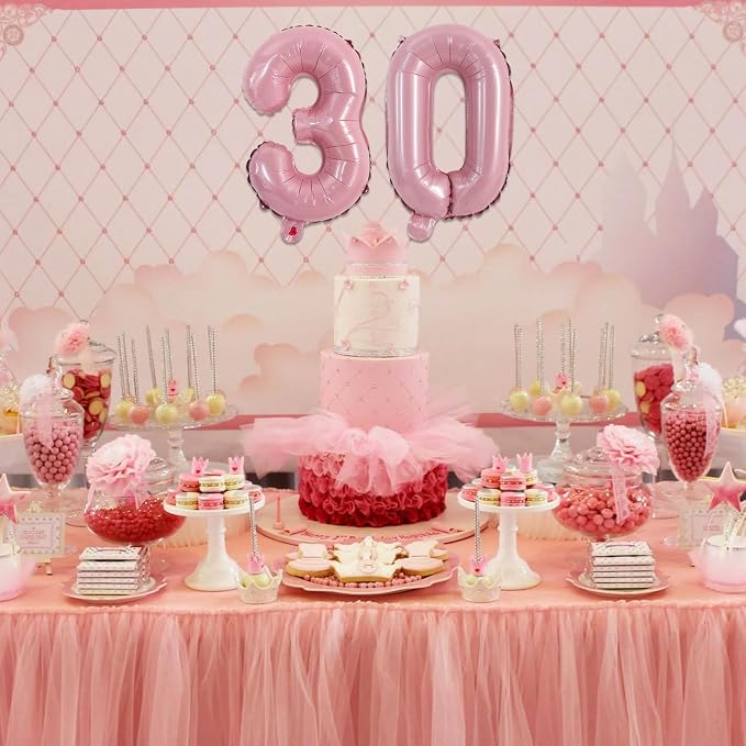 TONIFUL Number Balloon 16 Inch 10 Pcs Pink 0-9 Birthday Number Balloons | Small - Image 4