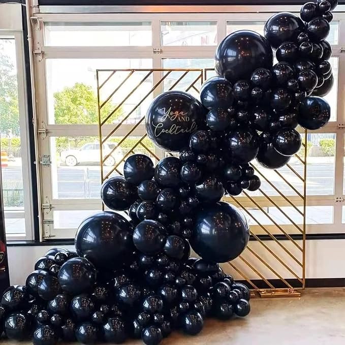 Voircoloria 130pcs Black Balloons Garland Arch Kit, 18 12 10 5 Inch | - Image 7
