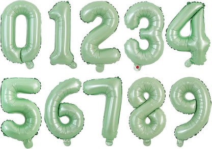 TONIFUL Number Balloon 16 Inch 10Pcs Sage Green 0-9 Birthday Number Ballons | by TONIFUL