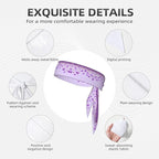 Men's Women Purple Glitter Pattern Cheetah Leopard Print Sports Sweatband Multipurpose Novelty Head Ribbon Headdress for Yoga Athletic Spa