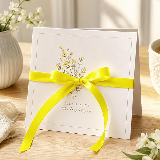 3/8In 30Yards Lemon Yellow Thin Ribbon - Image 5