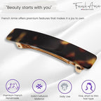 French Amie Small 2 1/4 inch Celluloid Handmade Hair Barrette No Slip Grip Durable Styling Women Hair Accessories Hair Clip for Girls, Made in France(Tokyo)