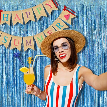 BRAVESHINE Light Blue Streamers Party Backdrop - Image 8