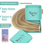 YoungSee Blonde Clip in Hair Extensions Honey Blonde Highlights Human Hair Clip in Extensions Strawberry Blond Clips in Human Hair Extensions for Woman 12inch 85g