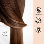 Natural Light Brown Hair Dye Shampoo 3 in 1 for Men & Women, Herbal Instant Color Shampoo Para Canas, 100% Gray Hair Coverage, 16.9 Fl Oz