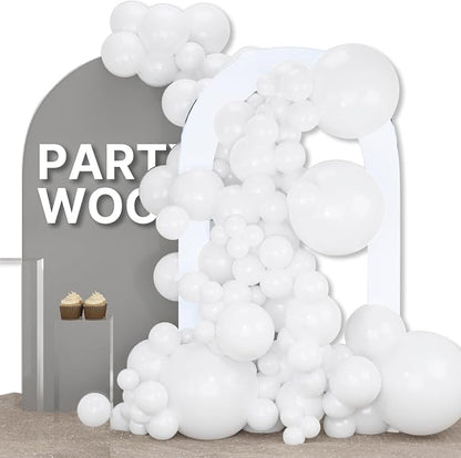 PartyWoo White Balloons 155pcs Matte White Latex Balloons Different Sizes | 18 by PartyWoo