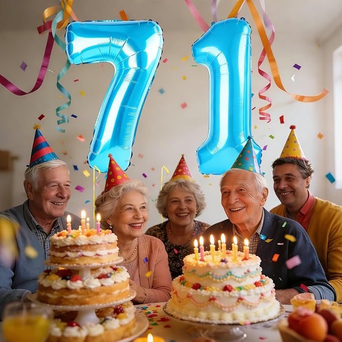 40 Inch Number 71 Balloons for 71st Birthday Party Decorations, 0-100 Jewelry - Image 2