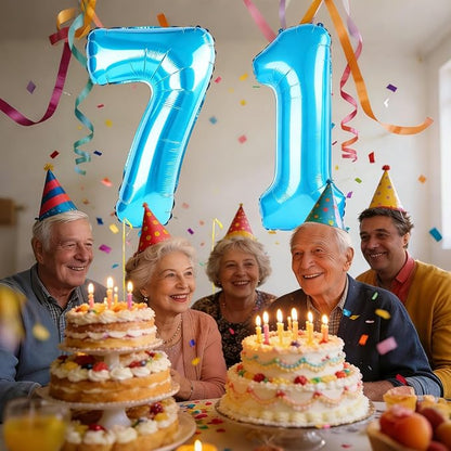 40 Inch Number 71 Balloons for 71st Birthday Party Decorations, 0-100 Jewelry - Image 2