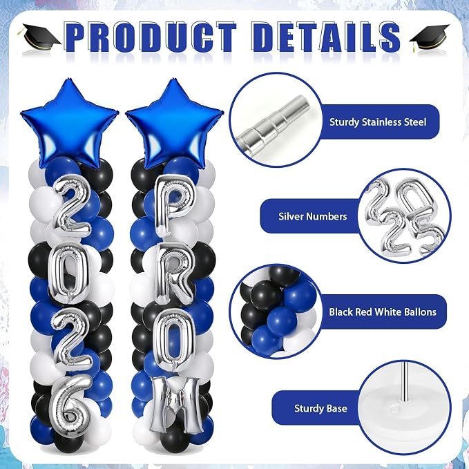 2 Sets Graduation Balloon Column Stand Kit - Image 3