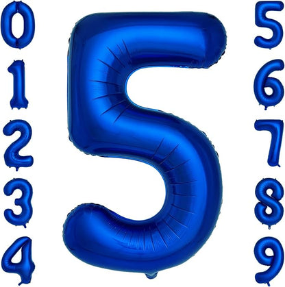 Navy Blue Number 5 Balloons 40 Inch Large Dark Blue Helium Foil Balloons by cocodino