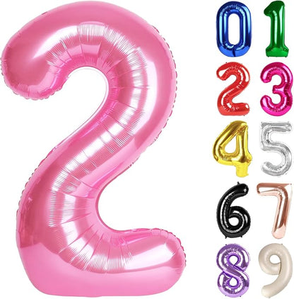 2 Balloon - Pink Birthday Number Balloons, 40 Inch Decorations Men Women | Pink by ALPHADELTAPI