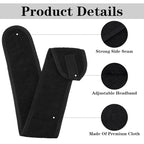 30 Pcs Spa Headband, Facial Head Wrap for Women Adjustable Makeup Stretch Towel with Tape Fit Face Washing Shower Facial Mask Yoga(Black)