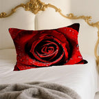 Imitation Silk Pillow Case for Hair and Skin Vintage Red Rose 1 Pack Satin Pillow Case Standard Size with Hidden Zipper Smooth Cooling Pillow Cover for Sleeping 20”x26”