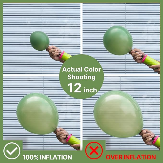 PartyWoo Pink and Green Balloon Arch Kit 142pcs Baby Pink Green Balloons | - Image 3