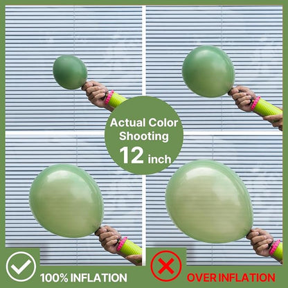 PartyWoo Pink and Green Balloon Arch Kit 142pcs Baby Pink Green Balloons | - Image 3