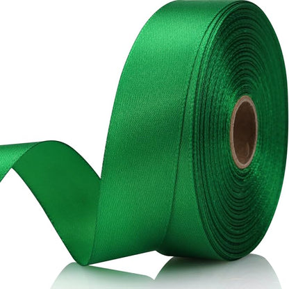 7/8 Inch 60 Yards Green Satin Craft Ribbon-Single Face Polyester Ribbon by Unknown