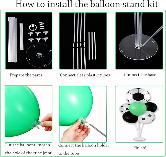 4 Sets Soccer Party Balloons Stand Kit, Soccer Party Balloon Centerpiece - Image 3