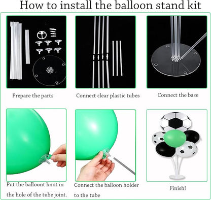 4 Sets Soccer Party Balloons Stand Kit, Soccer Party Balloon Centerpiece - Image 3