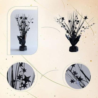 12 Pack Metallic Black Color Foil Star Brust Table Centerpices - Image 6