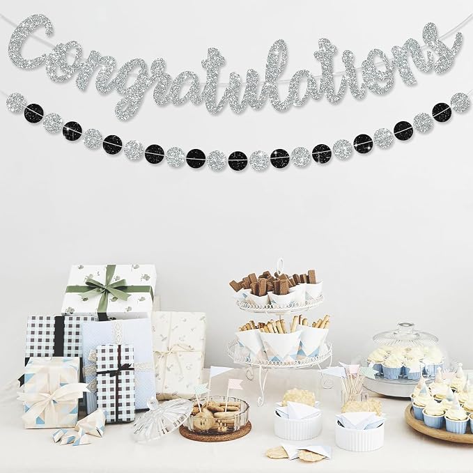 BEISHIDA Congratulations Banner Silver 2026 Graduation Banners, Grad Congrats - Image 5