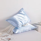 NTBAY 2 Pack Satin Queen Pillowcases for Hair and Skin, Luxurious and Silky Pillow Cases with Envelope Closure, 20x30 Inches, Aqua