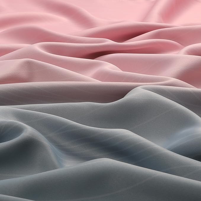 Grey and Pink Ombre Short Blackout Curtains 36 Inch Long, Thermal Insulated - Image 9