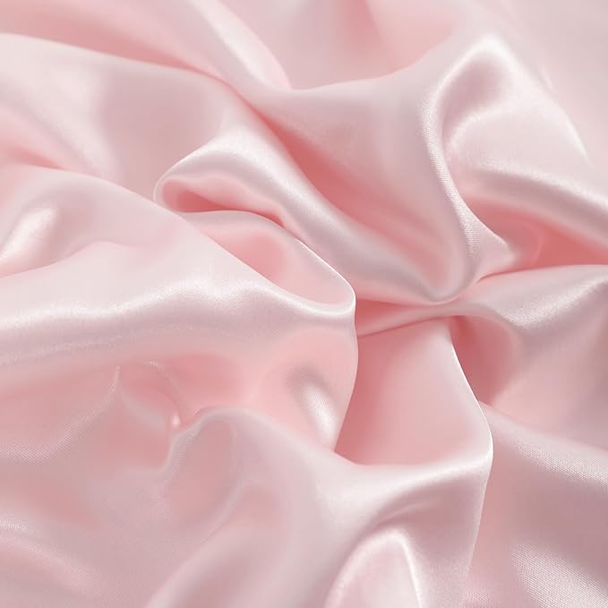 NTBAY Satin Body Pillowcase for Hair and Skin, Luxurious and Silky Pillow case with Envelope Closure, 20x54 Inches, Light Pink