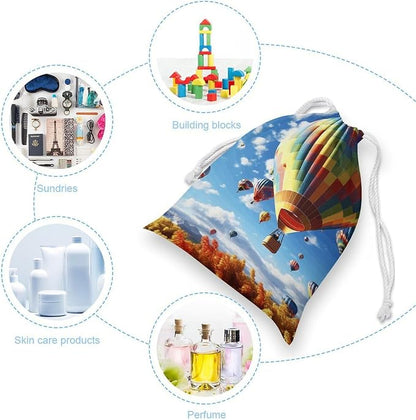 KLJHNVBM Colorful Hot Air Balloon Gift Bag, 12 * 18cm Double-Sided Print Canvas - Image 3