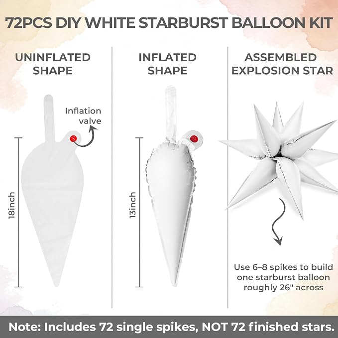 LOVESTOWN 72 PCS White Star Balloons, Engagement Party Decorations - Image 3